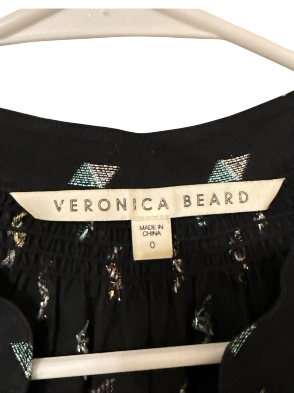 Veronica Beard Alia Ruched Mini Dress Size 0 Metallic Jacquard Ruffle Cocktail - Picture 14 of 16